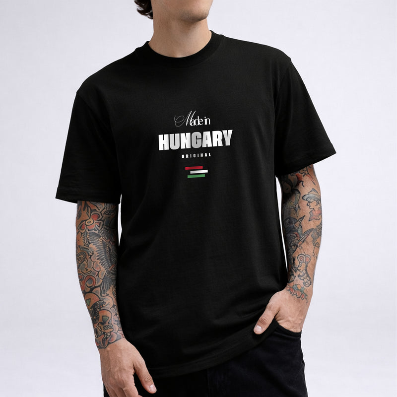 Proud to be Hungarian – Férfi Pamut Póló | Fekete / S - Huniwear