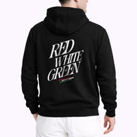 Piros Fehér Zöld - Férfi Kapucnis Pulóver