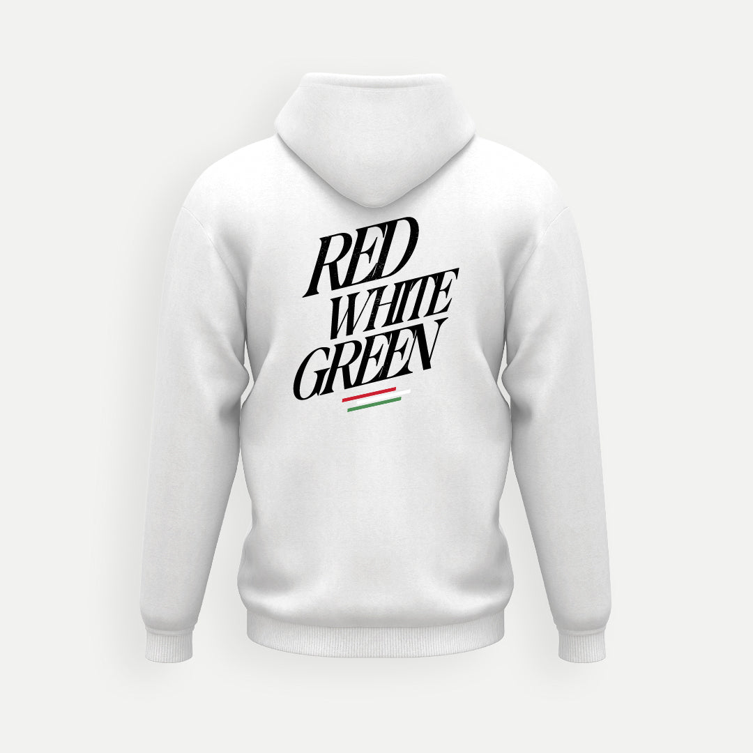 Piros Fehér Zöld - Kapucnis Pulóver - Huniwear
