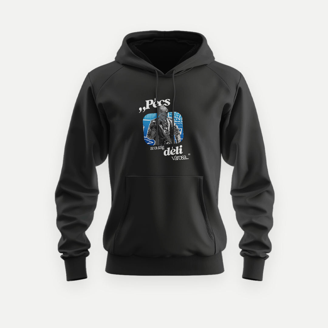 PÉCS Weöres Szobor + Idézet - Kapucnis Pulóver - Huniwear