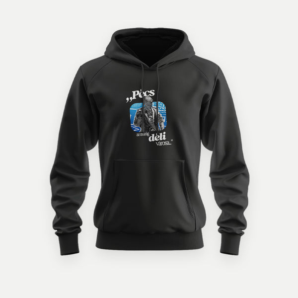PÉCS Weöres Szobor + Idézet - Kapucnis Pulóver - Huniwear